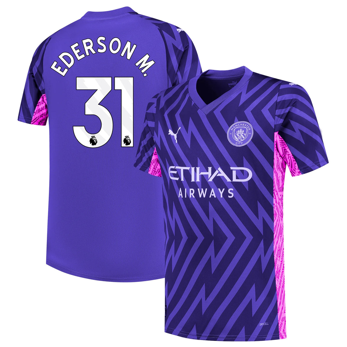 Manchester City 23/24 Goalkeeper Jersey W/Ederson M. #31 Printing