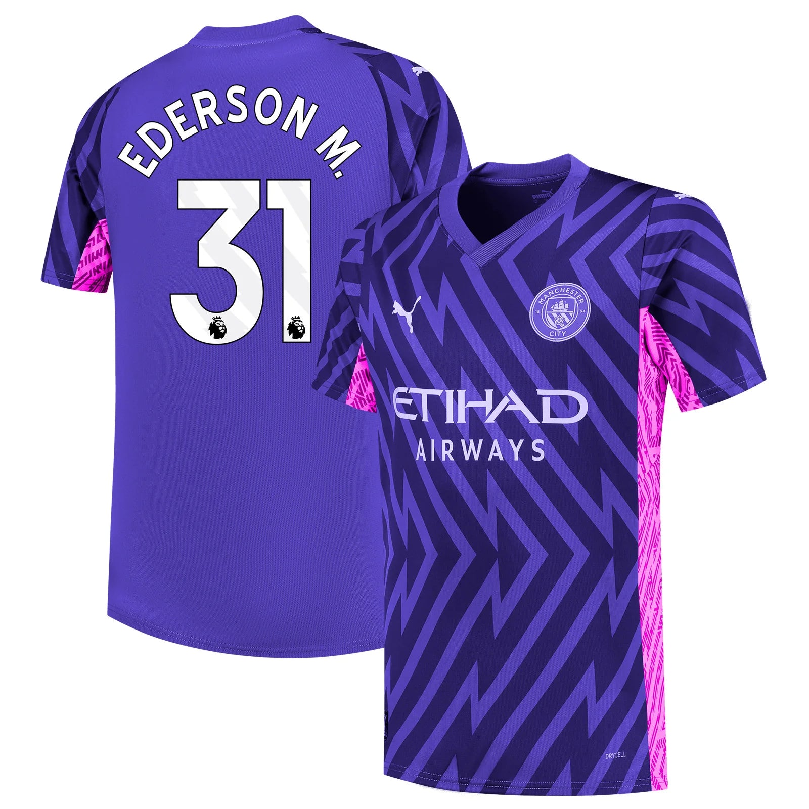 Manchester City 23/24 Goalkeeper Jersey W/Ederson M. #31 Printing